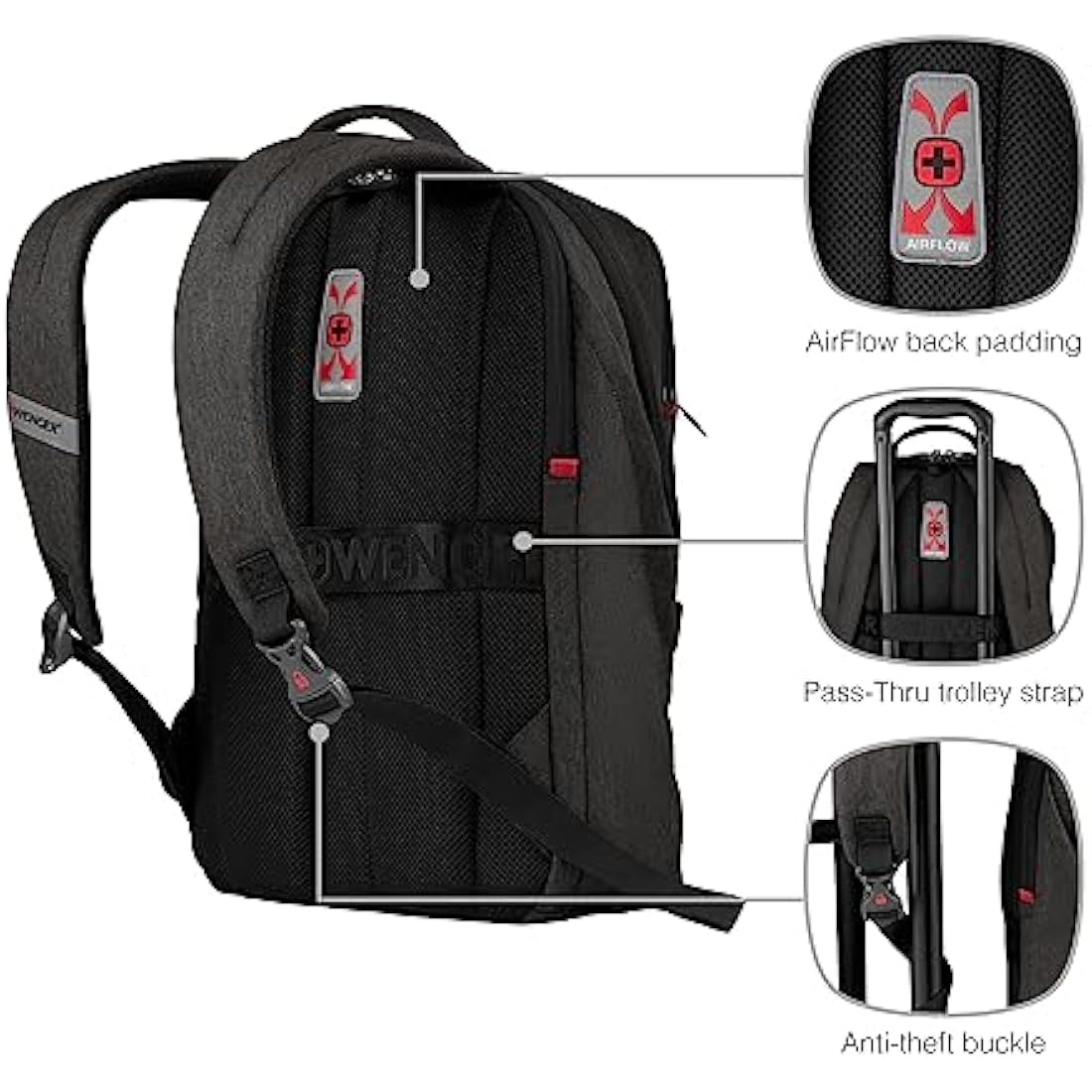 Wenger MX Light Laptop Backpack with Tablet Compartment, Notebook up to 16 Inches, Tablet up to 10 Inches, Organiser, Women, Men, Office, Business, Travel, University
