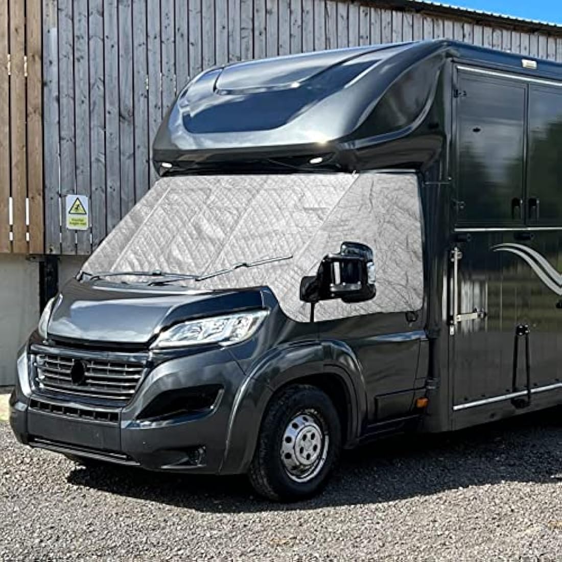CICMOD Windscreen Cover Front Window Sunshade External Thermal Screen Wrap Cover for Fiat Ducato Peugeot Boxer Motorhome - Silver