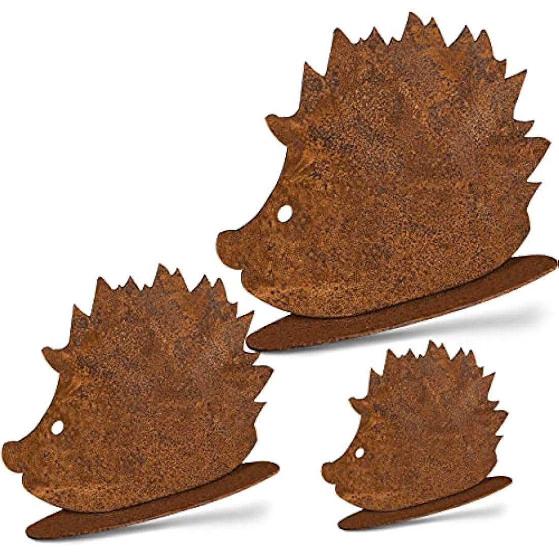 Autumn Hedgehog Family Set of 3 Decorative Patina Metal