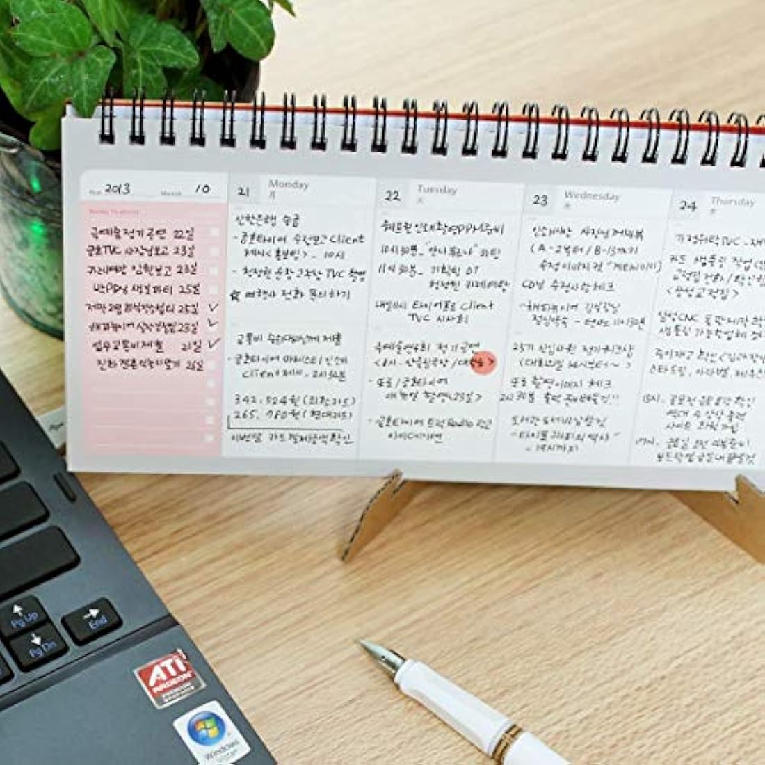 PAPERIAN Brilliant Weekly Scheduler - Wirebound Undated Weekly Planner Pad Scheduler (Blue)