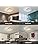 minifair Modern LED Ceiling Light 36W 50cm with Remote Control Geometry Square Black and White Dimmable Flush Mount for Living Room Bedroom Kitchen