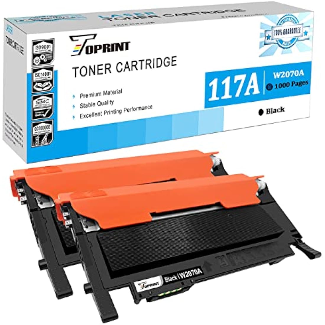 TOPRINT [ with Chip 117A W2070A Compatible Toner Cartridges 1000 Pages 2 Black for HP Color Laser 150 150a 150w 150nw MFP 178 178nw 178nwg 179 179fnw 179fwg Printers