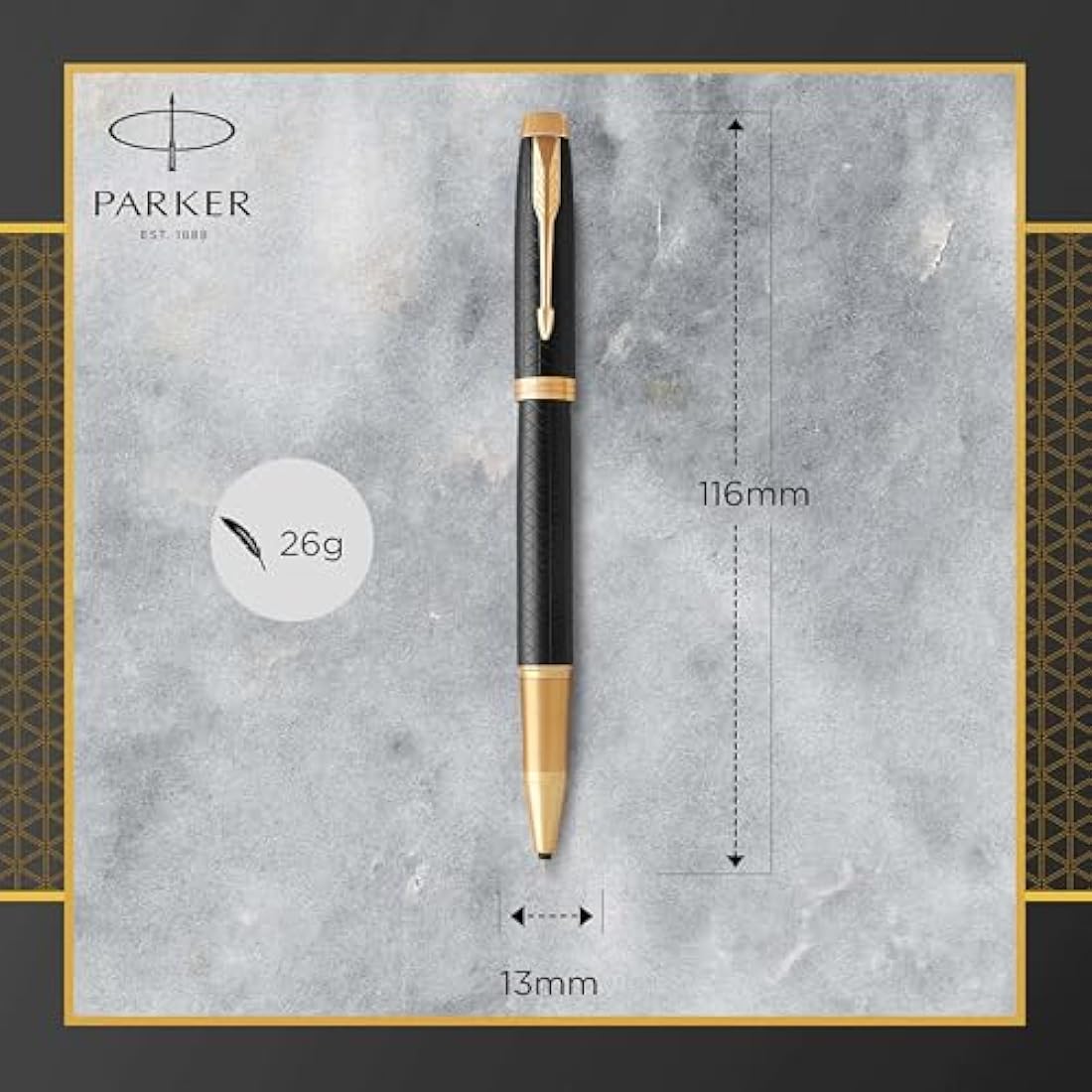 Parker IM Rollerball Pen | Premium Black | Fine Point Black Ink | Gift Box