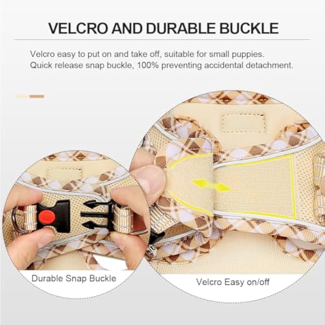 DORAMIO Step-in Dog Harness and Leash Set, Soft Mesh No-Chock Reflective Breathable Easy Walk Lightweight Vest Harnesses with Safety Buckle for Small Dogs, Cats, Puppies (Beige Yellow, XXS)