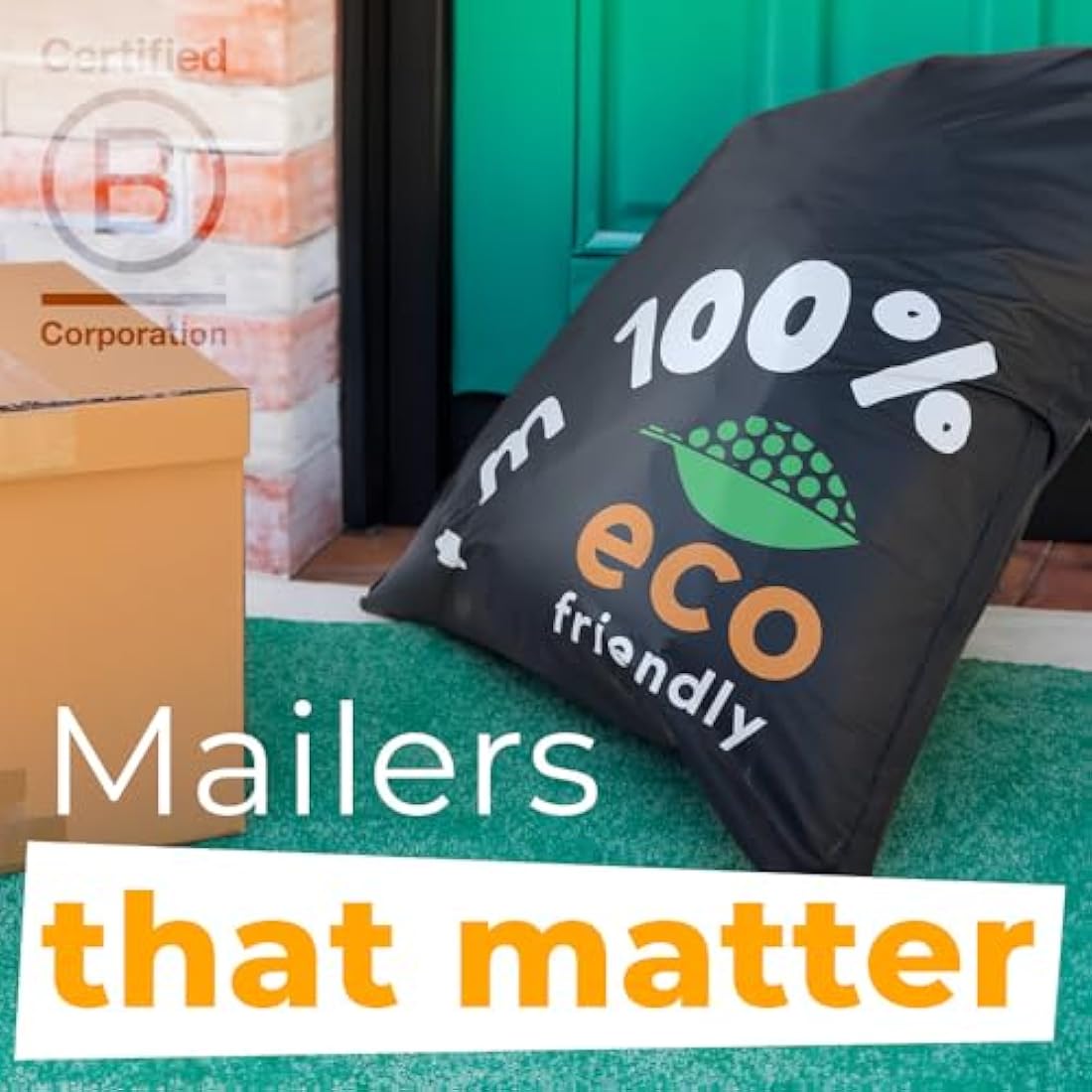 Simplelifeco UK Eco Friendly Compostable Mailing Bags (Small: 9 x 12”, Pack of 10) - Compostable Mailers - Postage Bags - Eco Friendly Packaging