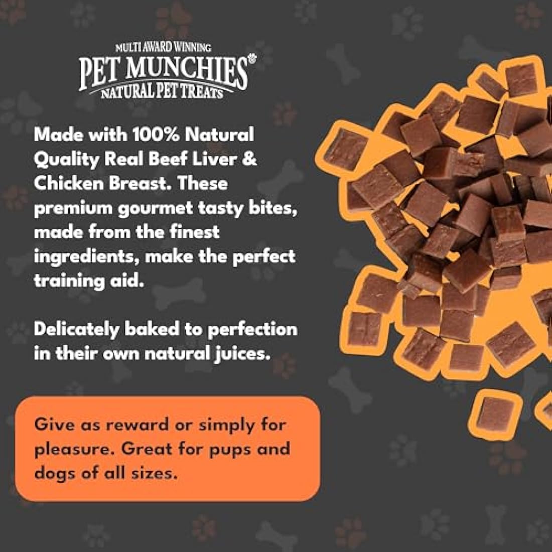 Pet Munchies Liver and Chicken Dog Training Treats, Grain Free Tasty Bites with Natural Real Meat, Low in Fat and High in Protein 150g