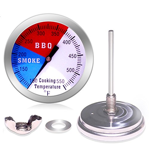 NEWSTART BBQ Thermometer Gauge - Charcoal Grill Pit Smoker Temp Gauge Grill Thermomete, Stainless Steel, 2 Pack