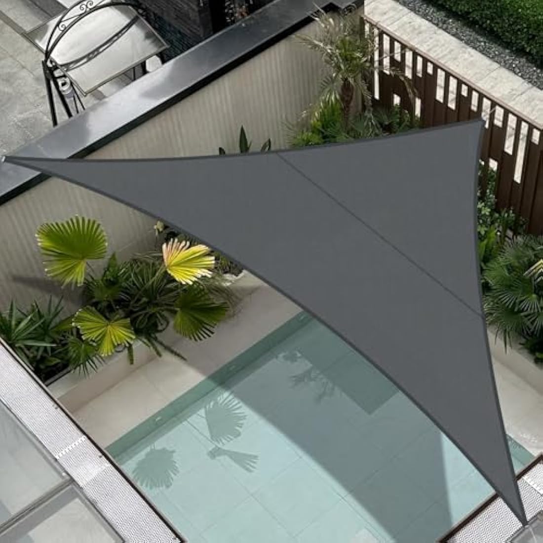Cool Area Sun Shade Sail 5x5x7m Right Triangle Water Resistant, suitable for gardens, terraces and other outdoor, Charcoal