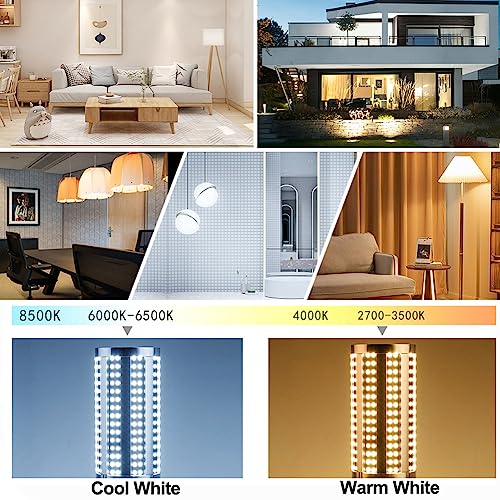 ALQFFHL LED Corn Light Bulb E27,Ultra-Bright Lamp Ceiling Lighting,Warm White 4000K 14400ML,for Home Warehouse Workshop Garage [Energy Class A+]