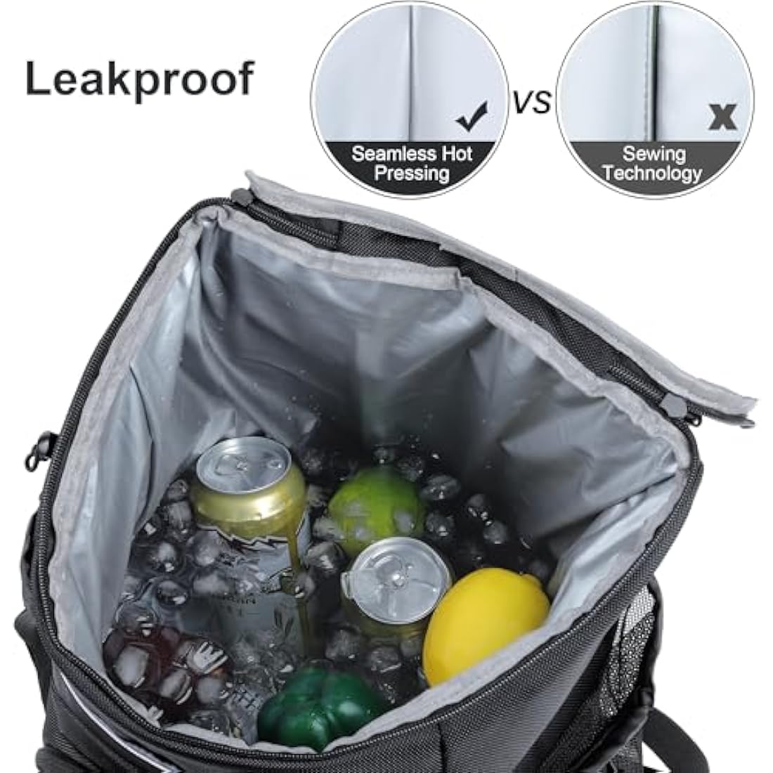 Outplea 30L Cooler Backpack, 36 Cans Insulated Soft Cooler Bag with Top Easy Access Pocket, Leak Proof Picnic Backpack for Beach Travel Camping BBQ