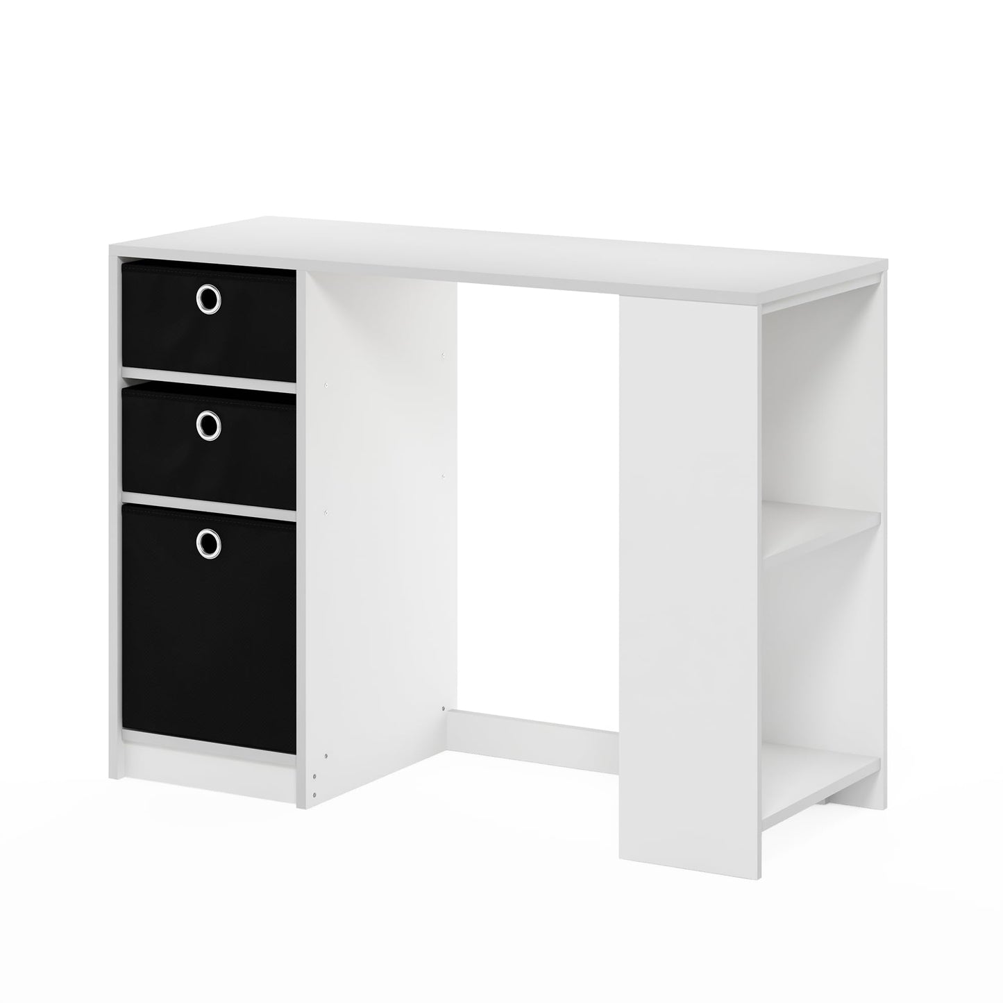 Furinno JAYA Desk, Gaming Desk with Drawer, Computer Desk, Writing Desk, Office Desk for Home Office, Study Room, Dorm, Bedroom, White
