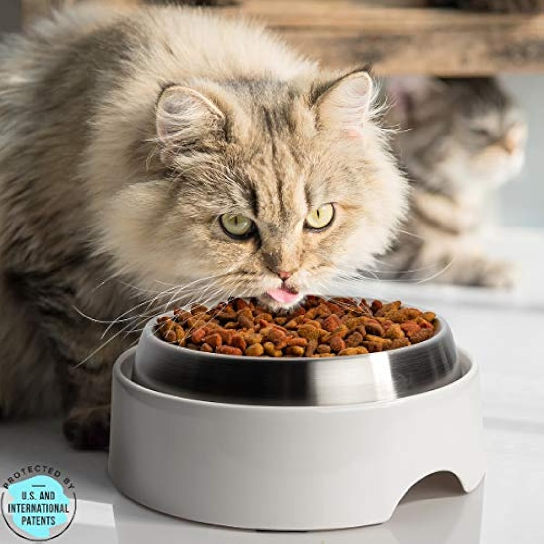 CatGuru Food Table for Cat Bowl, Non Slip Pet Feeding Station for Cat Food Bowls, Raised Stand for Food and Water Cat Bowls, Elevated Cat Feeder, Stress Free Pet Dish Stand