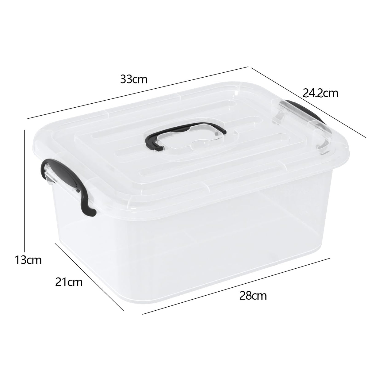 Ikando 6 Packs 8L Storage Boxes with Lids, Stackable Storage Box Clear