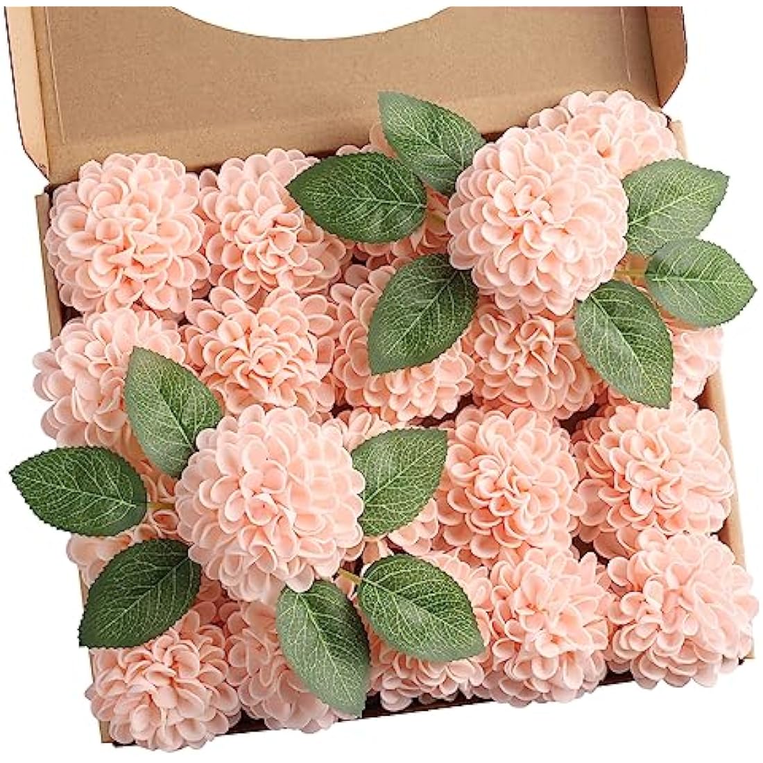 N&T NIETING Artificial Flowers 20pcs Fake Foam Dahlia Flower with Stems, DIY Foam Dahlia Flower for Wedding Cake Bouquets Floral Centerpieces Arrangements Bridal Shower Party Home Decor, Pink