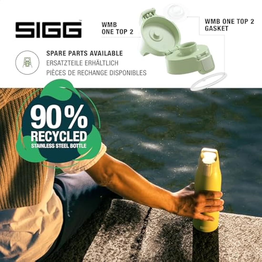 SIGG - Insulated Water Bottle - Shield Therm One - Suitable for Carbonated Beverages - Leakproof - Dishwasher Safe - BPA Free - 90% Recycled Stainless Steel - 0,5L / 0,75L / 1L