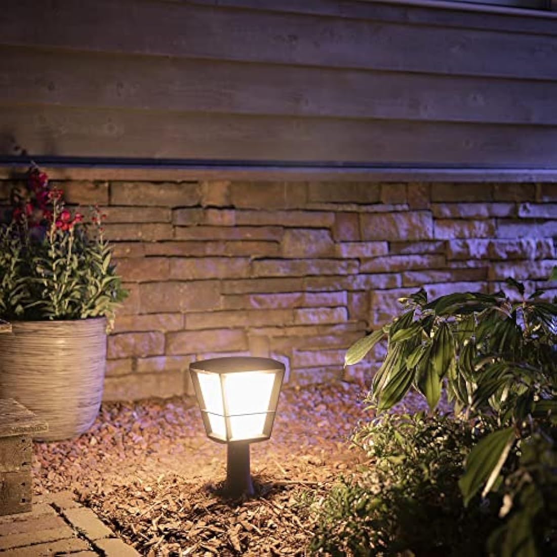 Philips Hue Econic White and Colour Ambiance LED Smart Garden Pedestal [Standing Lantern], Works with Alexa, Google Assistant and Apple Homekit