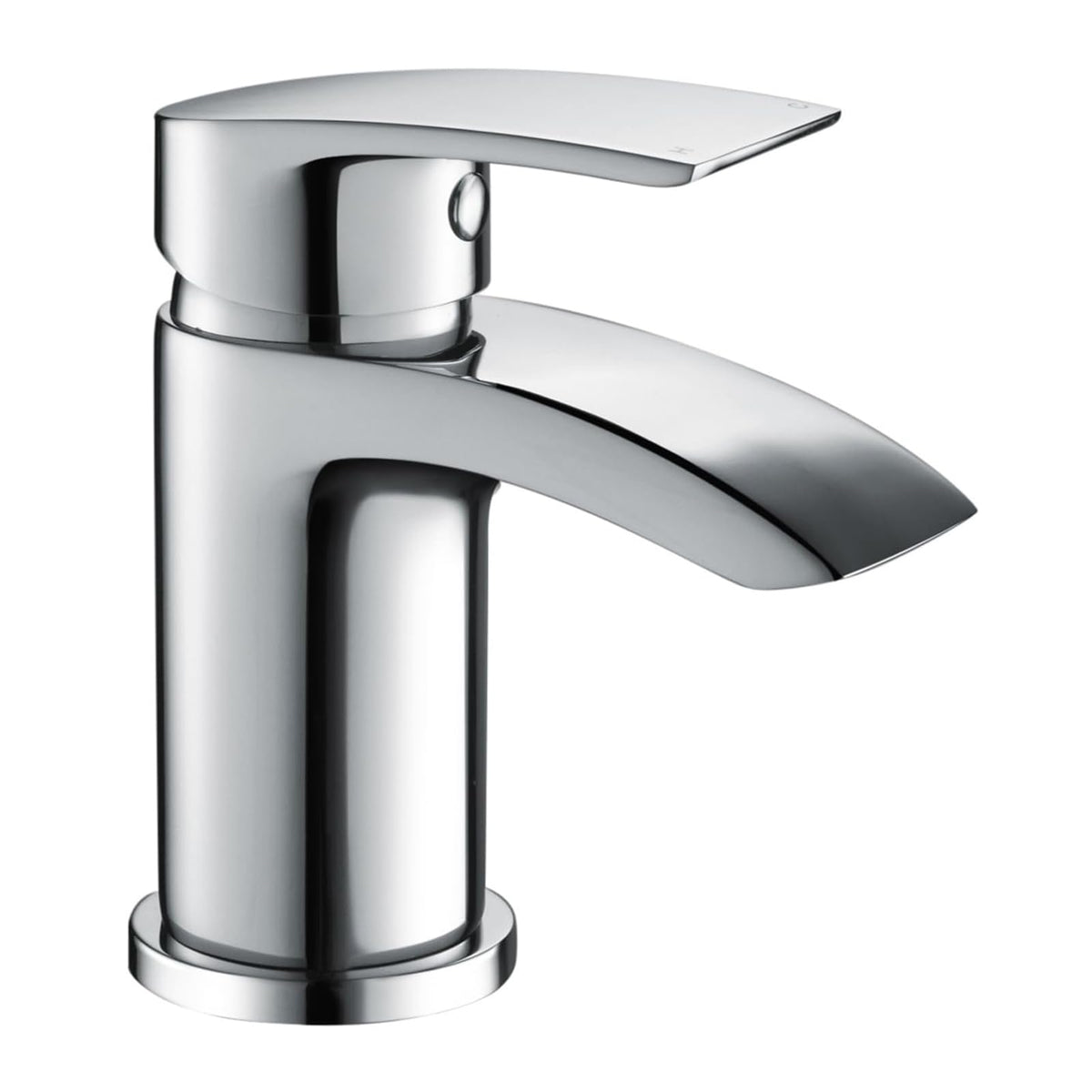 Hapilife Basin Taps Mixers Waterfall Bathroom Sink Mixer Tap Mono Chrome Brass Monoblock Small Cloakroom Faucet with G1/2?? Hoses Single Lever Modern