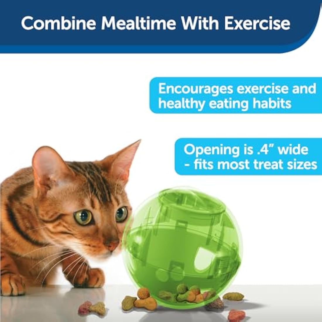 PetSafe Pet Supplies SlimCat Food-Dispensing Cat Toy Green, Treat Toy, Interactive Food Dispenser, Activity Snack Ball for Cats of All Ages, Green, Medium