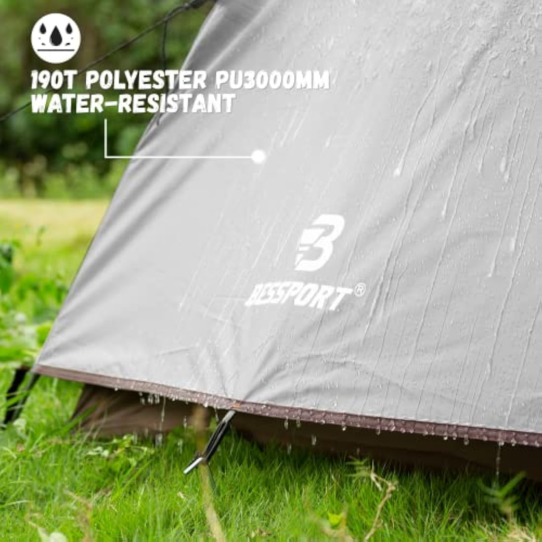 Bessport Tent 2/3 Person Camping Tent 2 Doors Ultralight Waterproof Lightweight and Easy to Build Ventilated 4 Seasons Dome Tent Suitable for Outdoor Hiking and Mountaineering