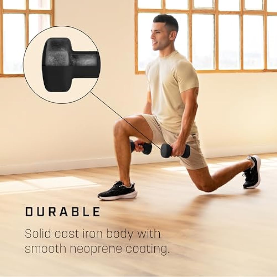 KG Physio Weights Dumbbells Set Women & Men - Neoprene-Coated & Sweat-Resistant Weights Set with Anti-Roll Technology & A3 Exercise Poster, Gym Equipment for Home, 1-10 kg Dumb Bells Pair
