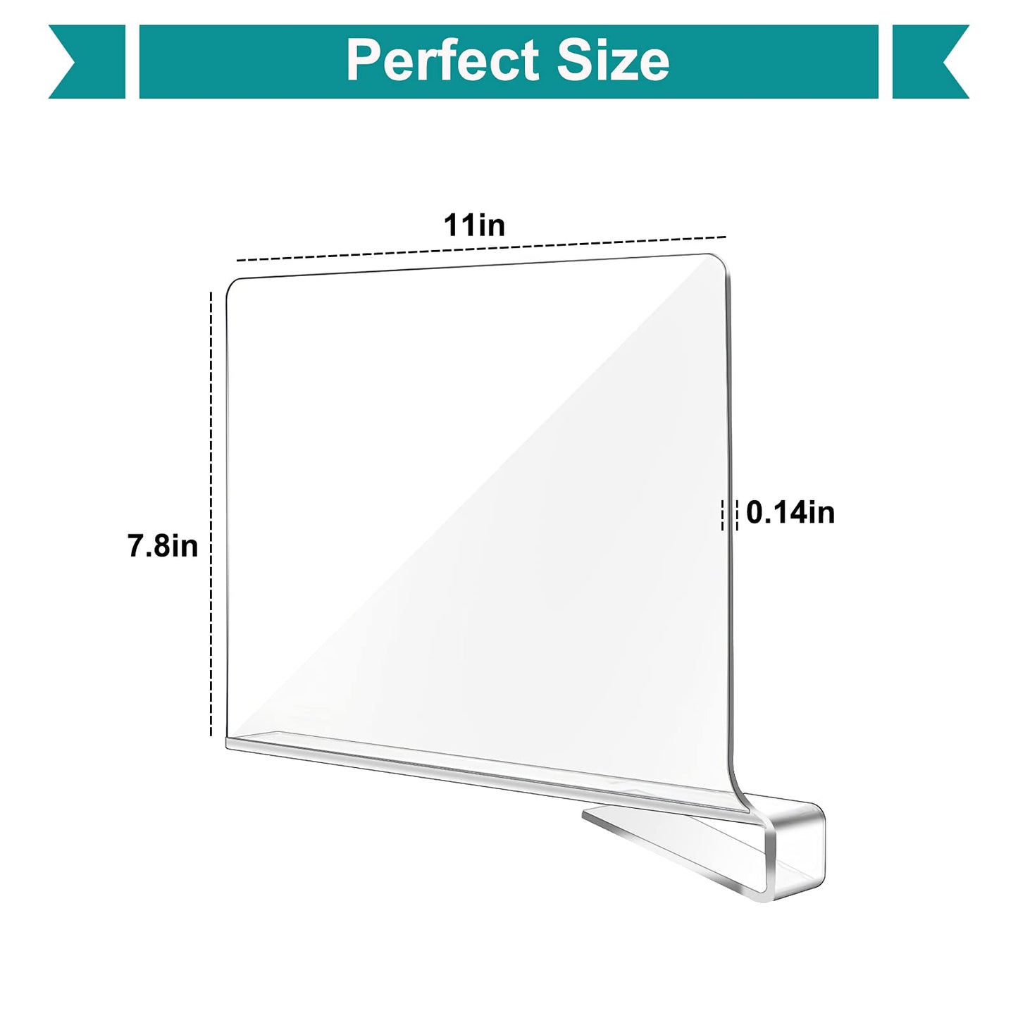 Hiziwimi 12Pcs Clear Acrylic Shelf Dividers, Wardrobe Dividers for Shelves