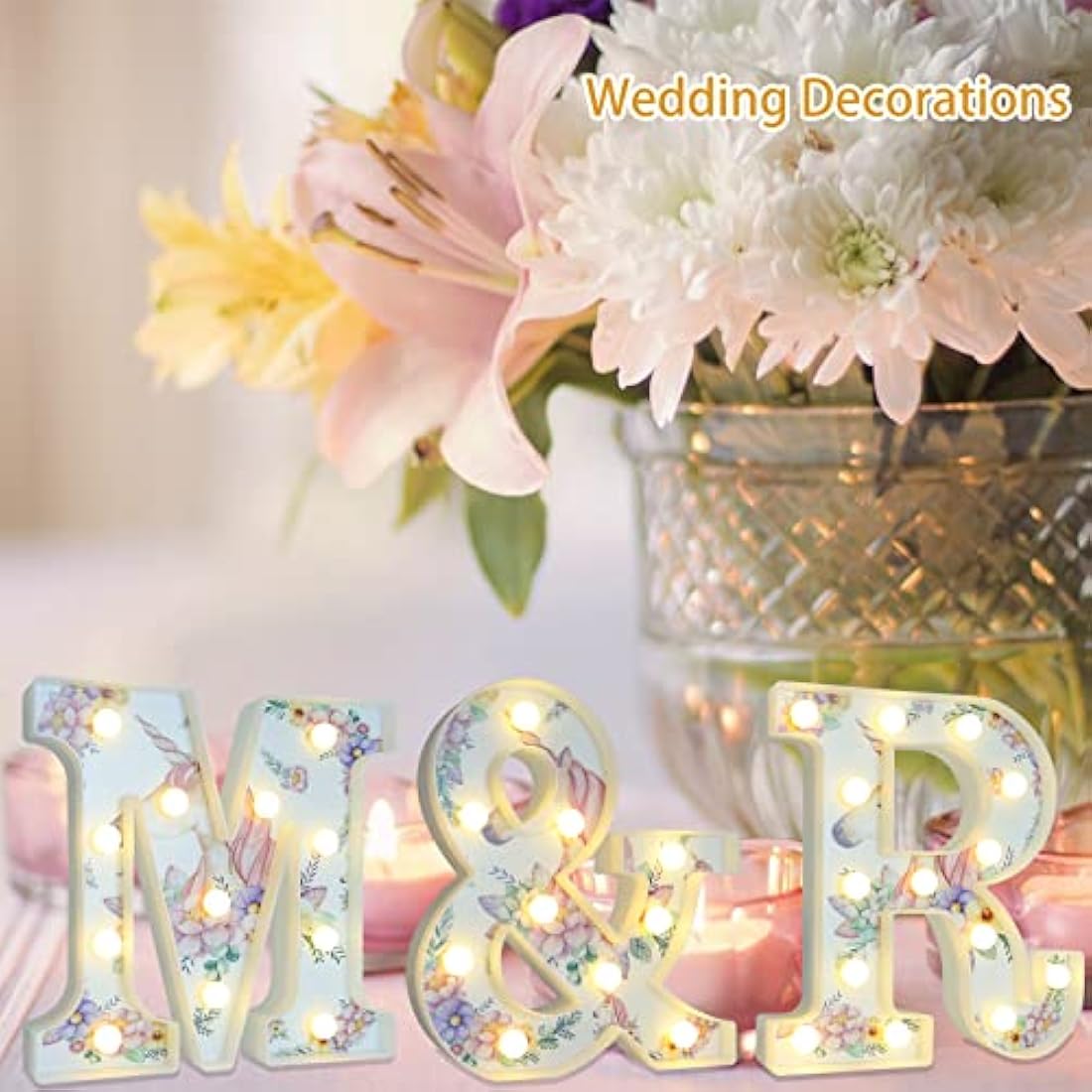 Vimlits Unicorn Light Up Letters, LED Letter Lights Warm White Alphabet Signs for Girls Birthday Party Decorations, Bedroom Night Light, Christmas Valentine Wall Table Decor