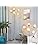 Depuley Globe LED Floor Lamp,Reading Standing Lamp with 5 Head,Tall Pole Tree Accent Lighting with Glass Shade Silver for Living Room,Bedside,Study,Reading(5 * 5W G9 Bulbs not Included)