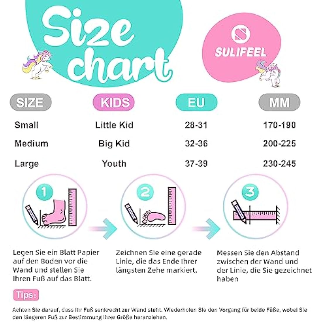 SULIFEEL Adjustable Roller Skates for Kids with Light up Wheels for Girls and Boys Rainbow Unicorn