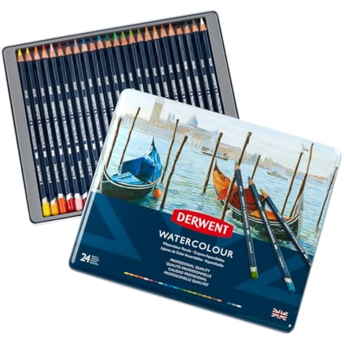 Derwent Watercolour Pencils, Painting & Drawing, Set Of 24, Ideal For Blending & Layering, Professional Quality, 32883