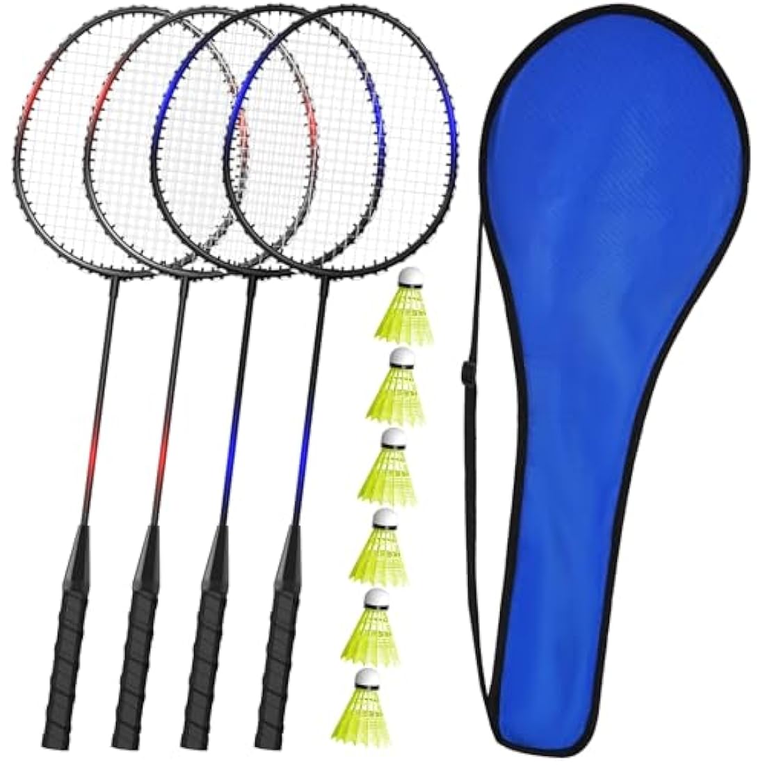 KH 2-4 Player Badminton Rackets Set for Adults Kids,Family Back Garden Sports Games,Racquets,Shuttlecocks & Carry Bag Included