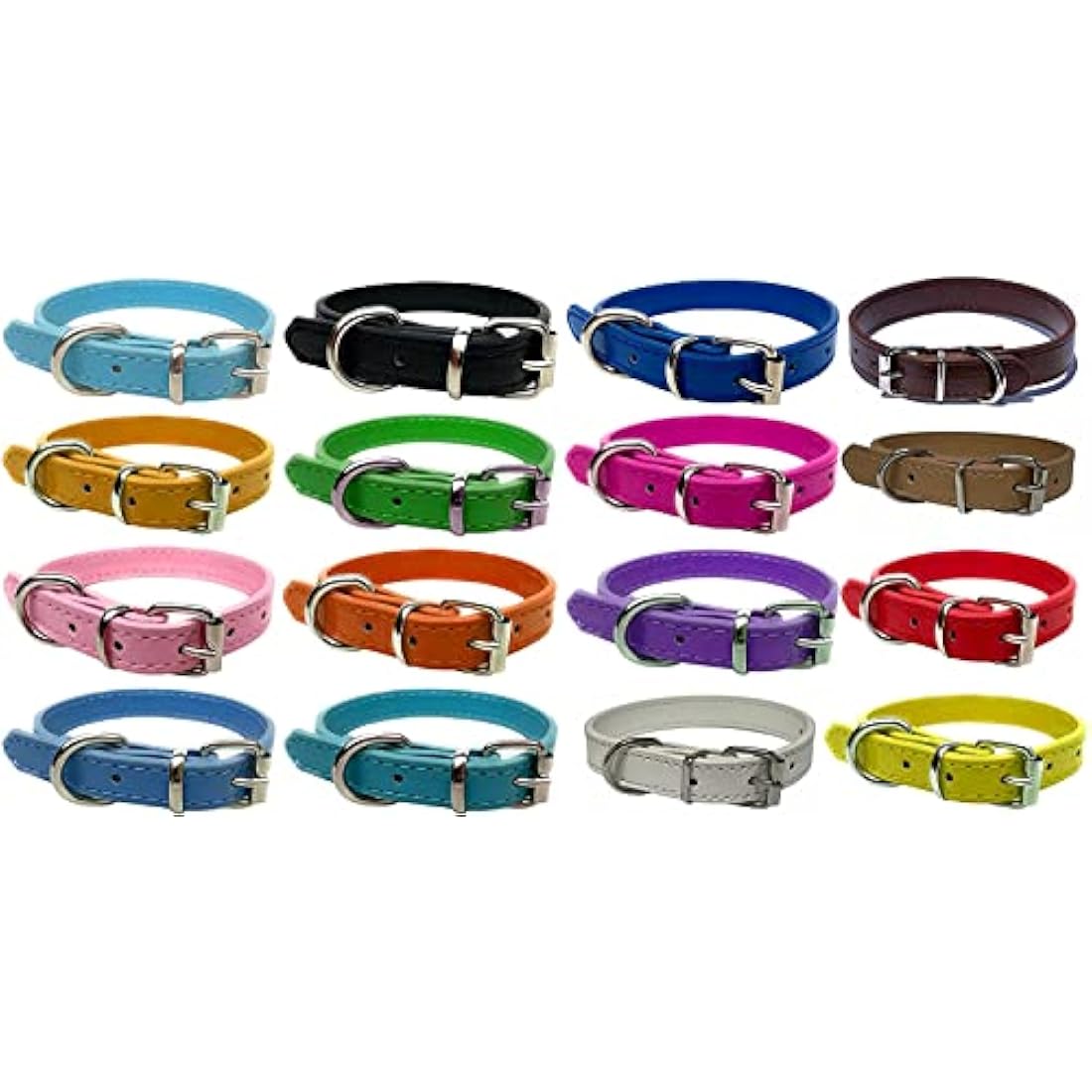 Vibrant Leather Dog Collar for Puppy, Cat, Kitten, Dogs - For Small, Medium, Large & Extra Large Pet Collars (Extra Large (45cm - 55cm Neck), Blue)