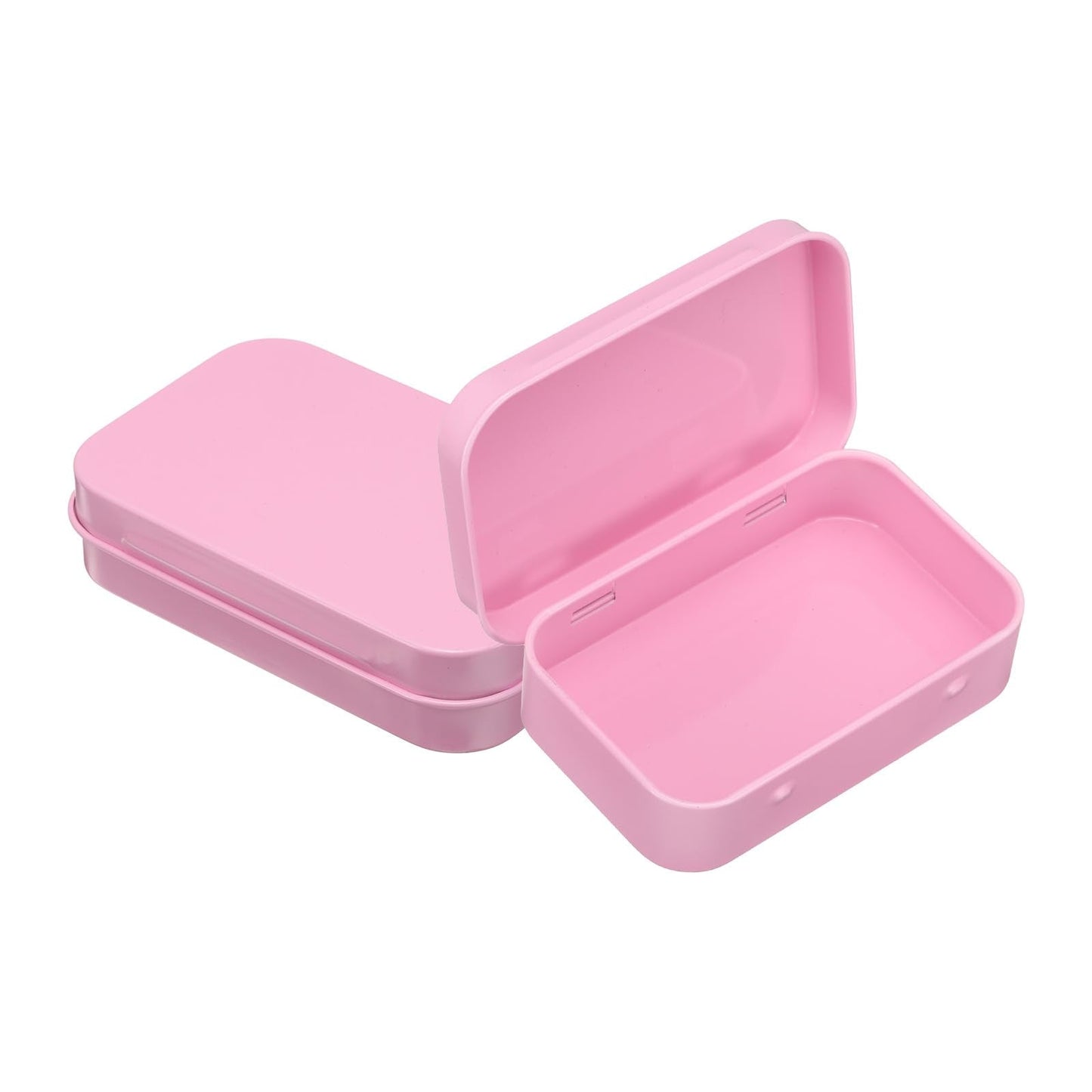 sourcing map 2pcs Metal Tin Box, 3.7x2.4x0.8 Mini Portable Rectangular Empty Tinplate Small Storage Container Airtight Tins with Lids for Candy