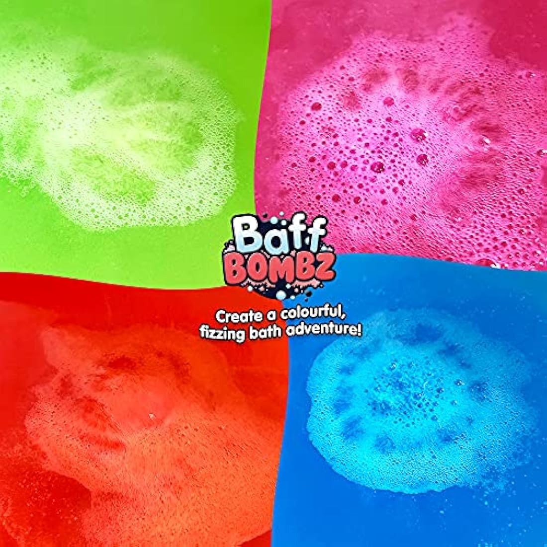 Zimpli Kids - 20 x Baff Bombz, Creates a Fizzing, Bath Time Adventure, Bubble Bath Bomb Gift Box, Party Bag Favours, Goody Bag Fillers for Children, Organic & Moisturising, Birthday Gifts for Kids