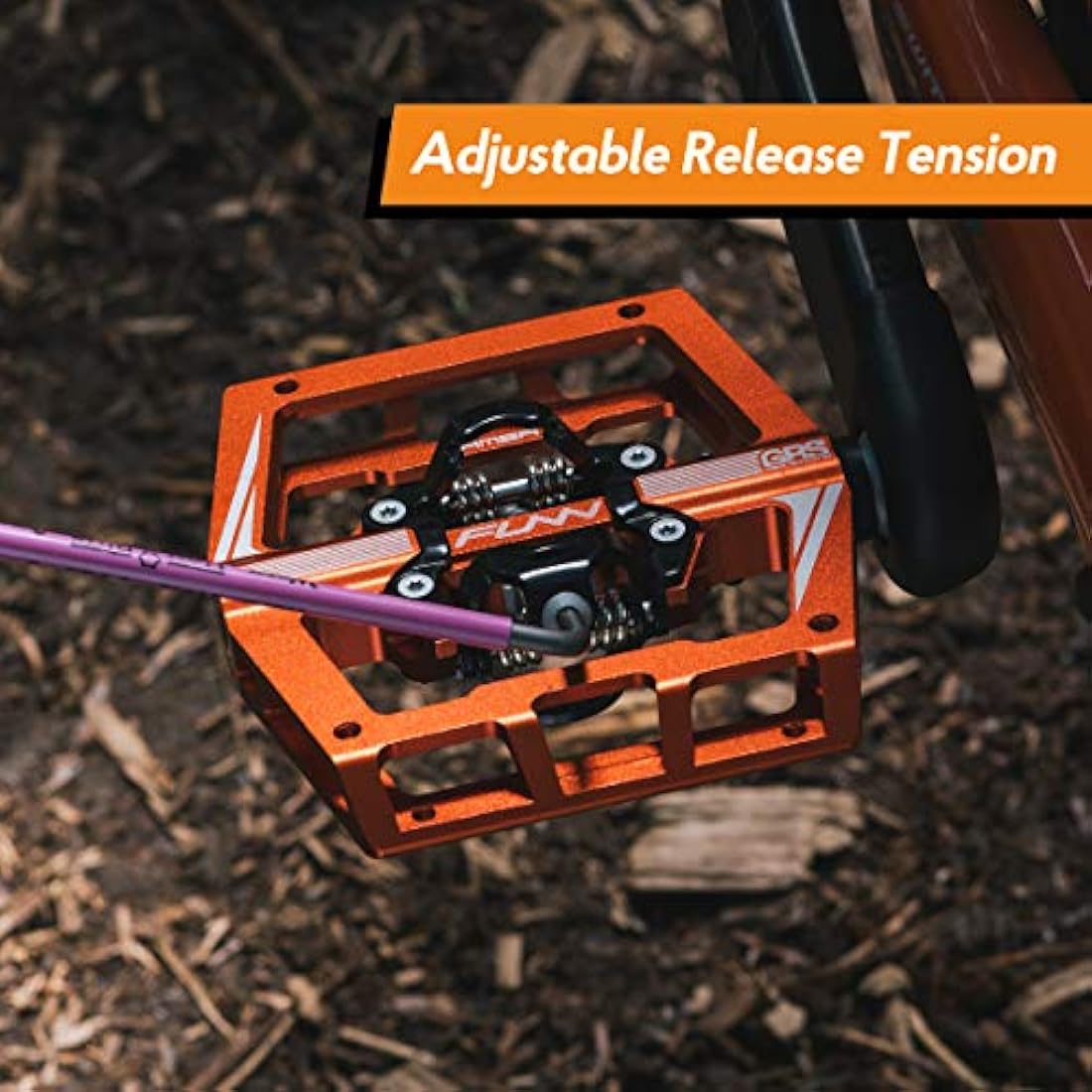 Funn Mamba Mountain Bike Clipless Pedals, Double Sided Clip Wide Platform MTB Pedals, Compatible with SPD Cleats, 9/16-Inch CrMo Axle Bicycle Pedals for MTB/BMX/Gravel Cycling