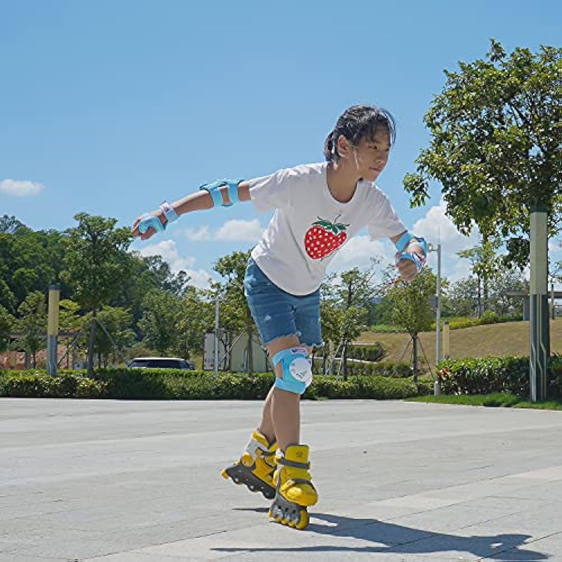 Youth/Kids Knee Pads Elbow Pad Wrist Guards Protective Gear Set for 3-15 Years Child Roller Skates Skateboard Inline Rollerblading Cycling BMX Bike Skating Scooter Riding and Other Outdoor Sports