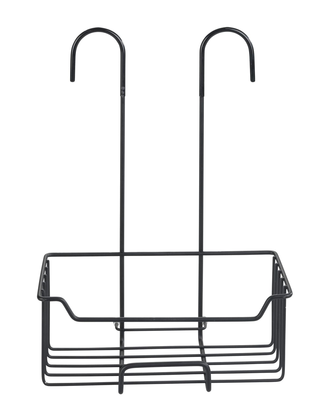 WENKO Milo Thermostatic Shower Caddy Black Matt Stainless Steel R Hanging Shower Shelf 36 x 14 x 25 cm