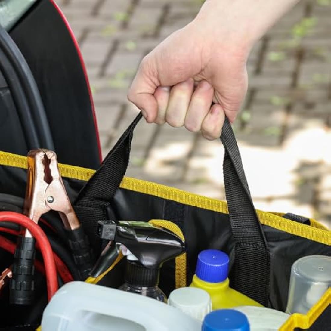TOUGH MASTER Car Boot Organiser Large Capacity Collapsible Boot Tidy Bag, Heavy Duty Shopping Travel Holder For SUV, Car, Mini Van, Truck, 600D Polyester
