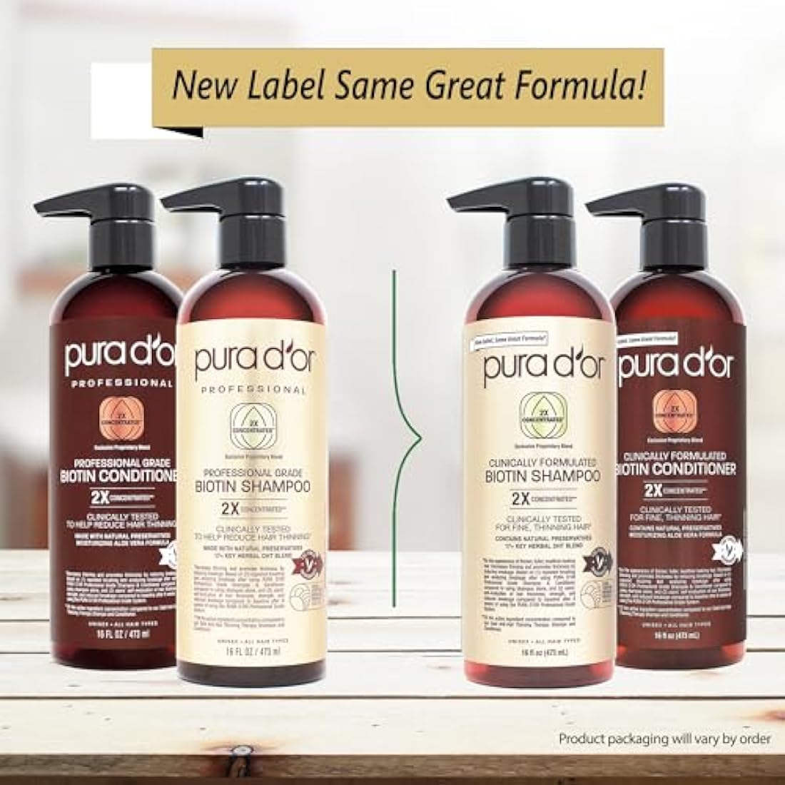 PURA D'OR Professional Grade Hair Thinning Therapy Shampoo & Conditioner Regimen Clinically Tested Super Concentrated for Maximum Results, Sulfate Free Natural & Organic Ingredients, Men & Women