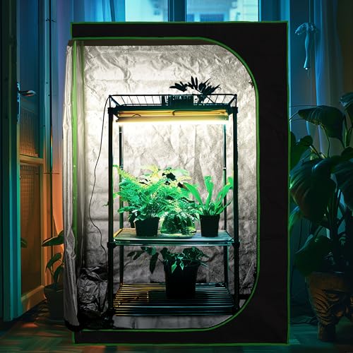 Relaxdays Grow Tent, Plant Cultivation, Reflective Foil Inside, Mini Greenhouse, HxWxD: 120 x 40 x 40 cm, Black/Green