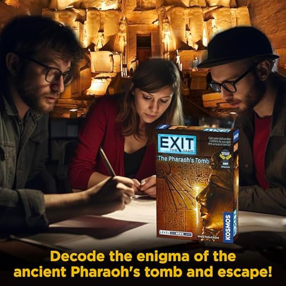 Thames & Kosmos - EXIT: The Pharaoh's Tomb - Level: 4/5 - Unique Escape Room Game - 1-4 Players - Puzzle Solving Strategy Board Games for Adults & Kids, Ages 12+ - 692698