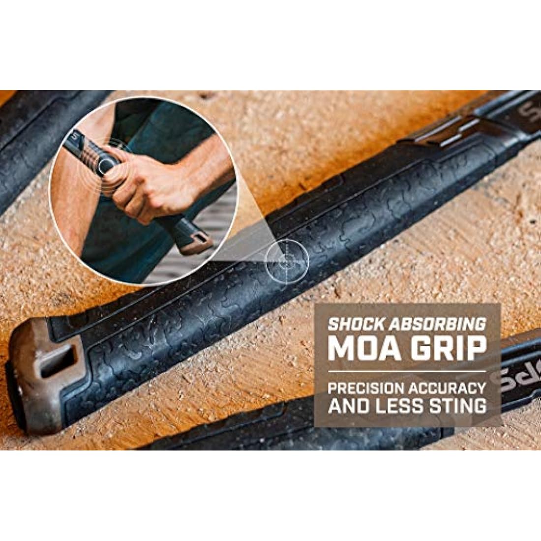 Spec Ops - SPEC-M20SF-S Tools Nailing Hammer, 20 oz, Rip Claw, Smooth Face, Soft Mallet Face, Shock-Absorbing Grip, 3% Donated to Veterans Black/Tan