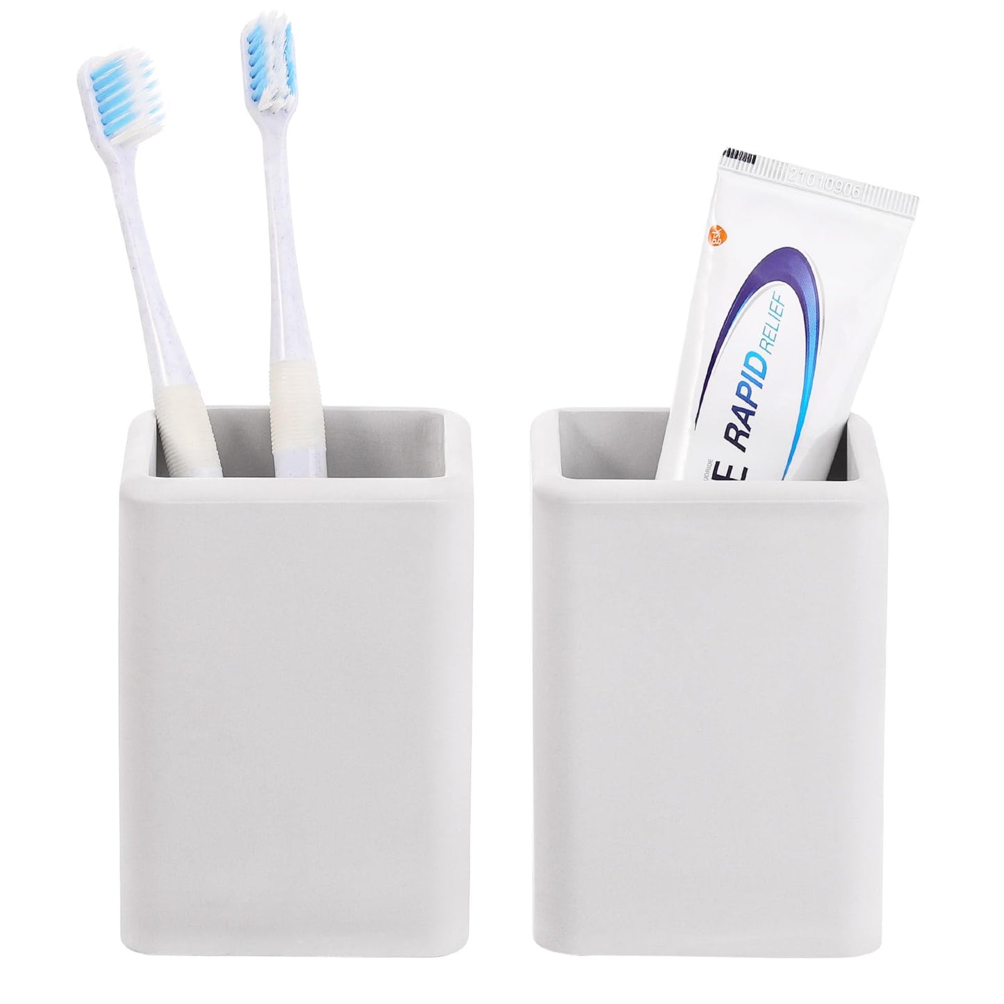 Luxspire Toothbrush Holders 2 Pack, Fast Drying Toothbrush Holders for Bathroom, Diatomite Toothbrush Cups Electric Toothbrush and Toothpaste Holder
