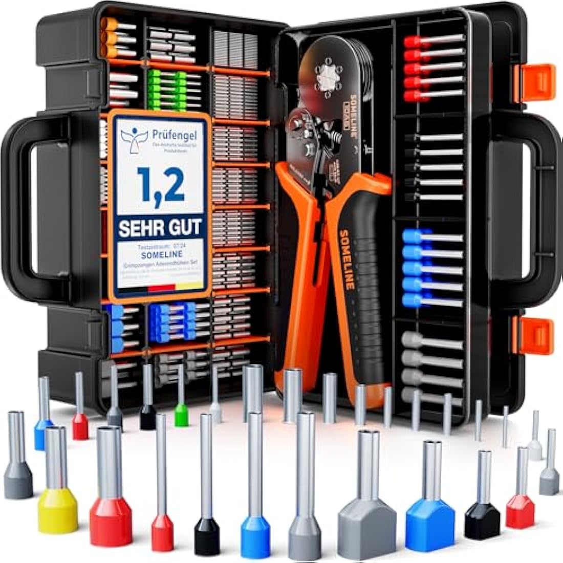SOMELINE Hexagonal Crimp Tool Kit, 28 Types Ferrules, 0.25-10mm² Hexagonal Ferrule Pliers, Crimping Pliers, Ferrule Crimping Tool, Wire Crimping Tool