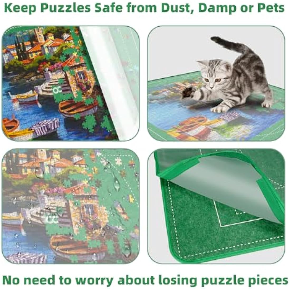MOZOOSON Jigsaw Puzzle Board - 1000 Pieces Storage, Puzzle Storage Board 32 x 22inches, Jigsaw Puzzle Accessories for Easy Move and Store (6 Puzzle Sorting Trays & 1 Clear Cover)