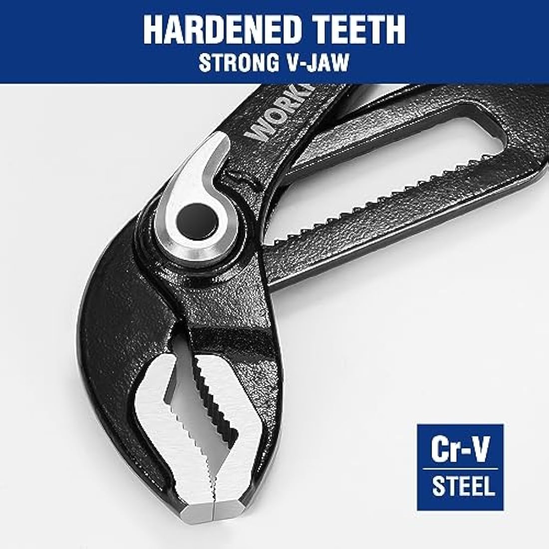 WORKPRO Water Pump Pliers, 40/52mm Wide Jaw Capacity, Quick Change Adjustable Plumbing Grips and Slip Joint Plier Set, 200mm and 250mm, 2-Piece