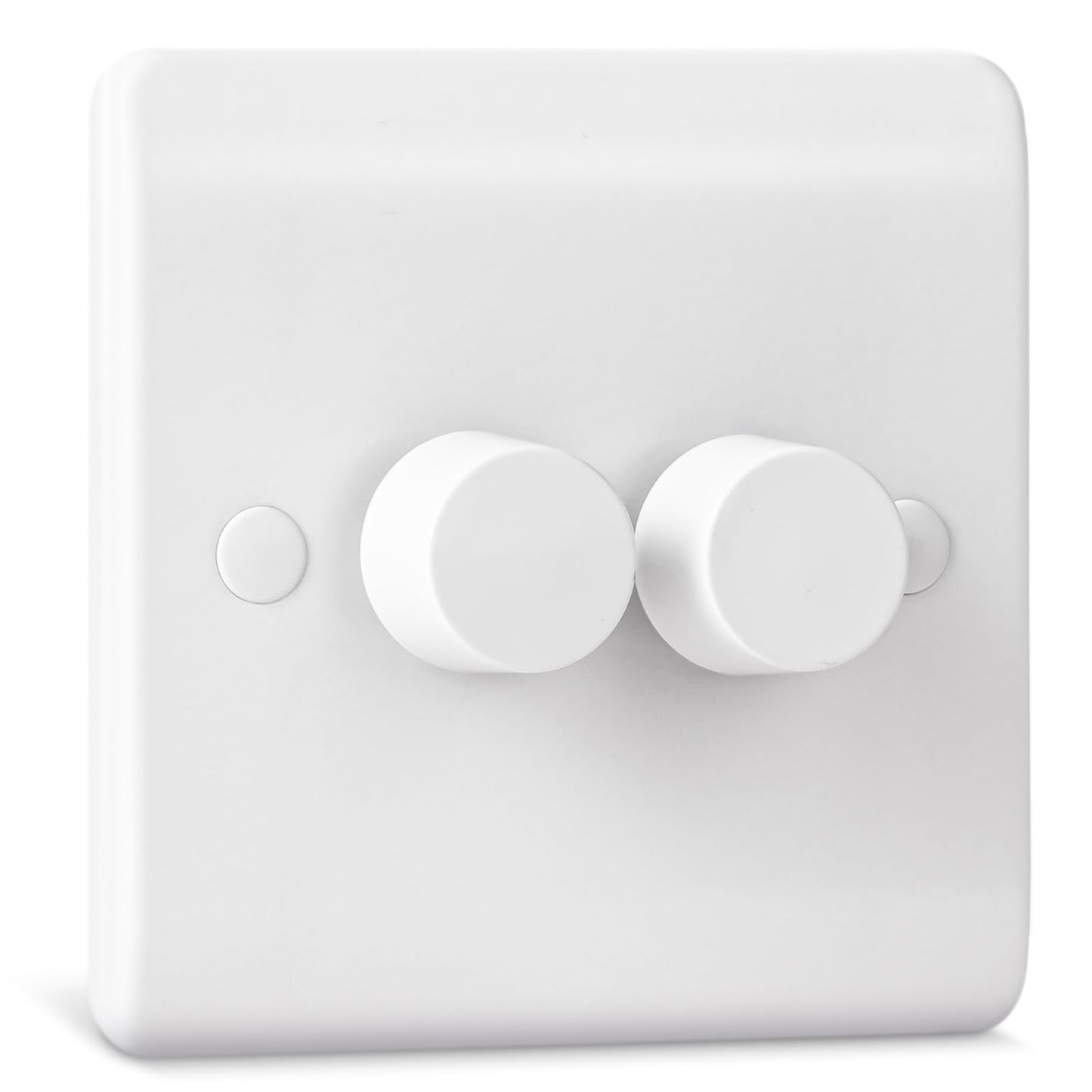 Dimmer Light Switch, Double Wall Dimmer Switch for LED, Halogen & Incandescent Bulbs, Trailing Edge Technology 2 Gang, 1 Way/2 Way Rotary Switch,