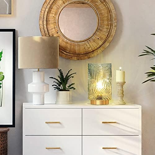 MJ PREMIER Table Lamp, Battery Operated Lamps for Home, Decorative Cordless Lamp with Timer, Battery Powered Lamp, Table Centerpiece for Living Room/Bedroom/Tabletop/Entryway(L-Light Green)