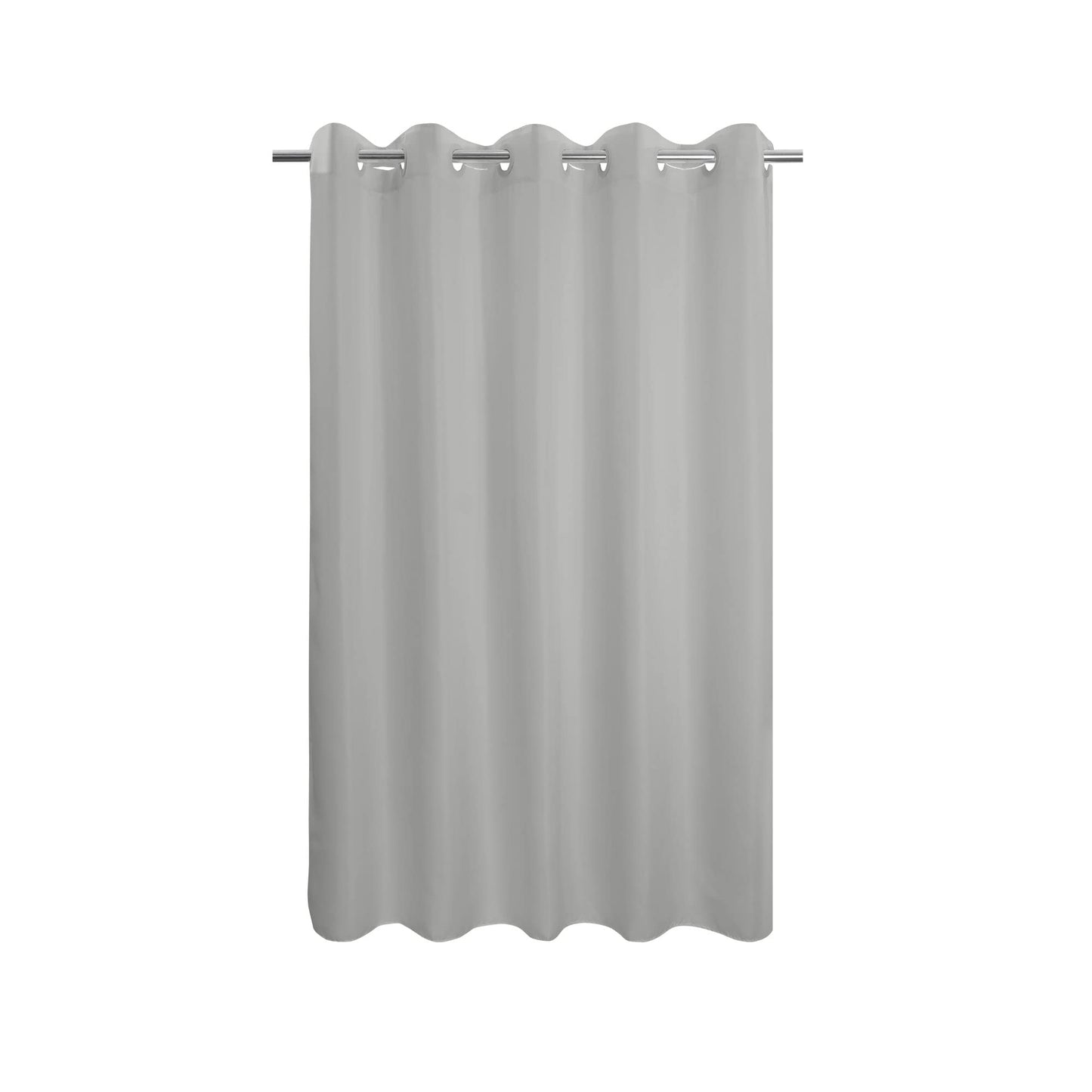 River Dream Grey Shower Curtain No Hooks, Soft Microfiber & Waterproof, 71x74, Fits Most Bathrooms
