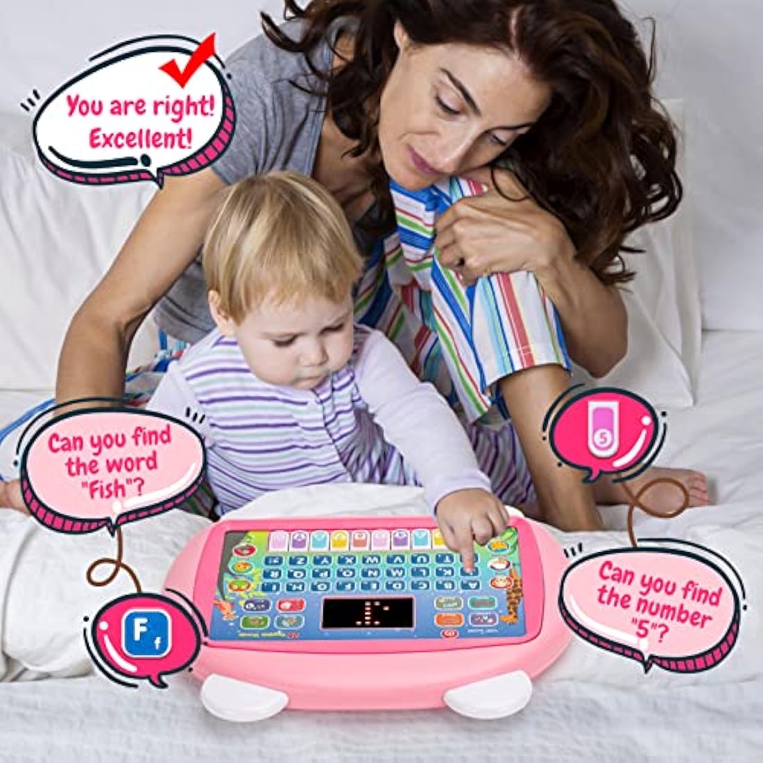 Toddler Toys for Girls Age 1 2 3 4, Kids Birthday Gifts for 1-2-3 Year Old Girl Kid Educational Learning Toys for 1-4 Year Olds Toddlers Electric Interactive Tablet Toys for 1 2 3 Year Old Girls Boy