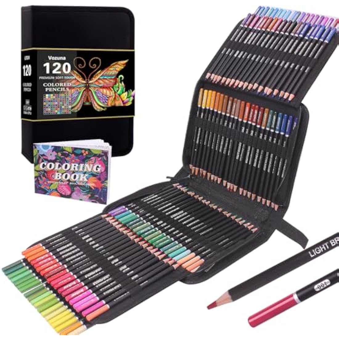 120 Colouring Pencils Zip-Up Set Perfect for Drawing, Sketching, Shading & Coloring, Vibrant Coloured Pencils for Adults & Pro Artists